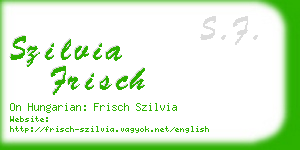 szilvia frisch business card